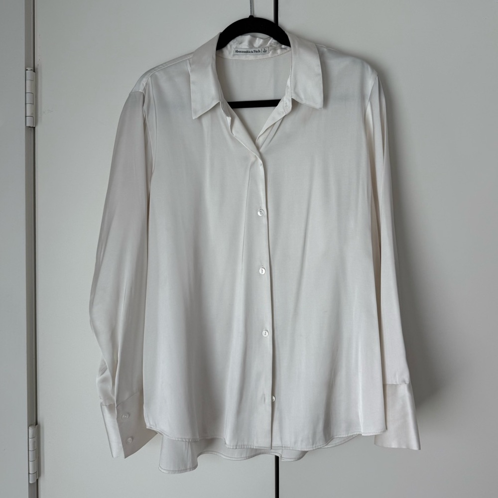 Abercrombie Silk White Button Down